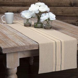 Striped Farmhouse Linen Table-runner
